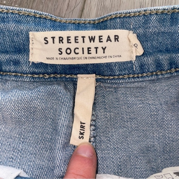 Streetwear Society Button Down Jean Skirt - Picture 2 of 8